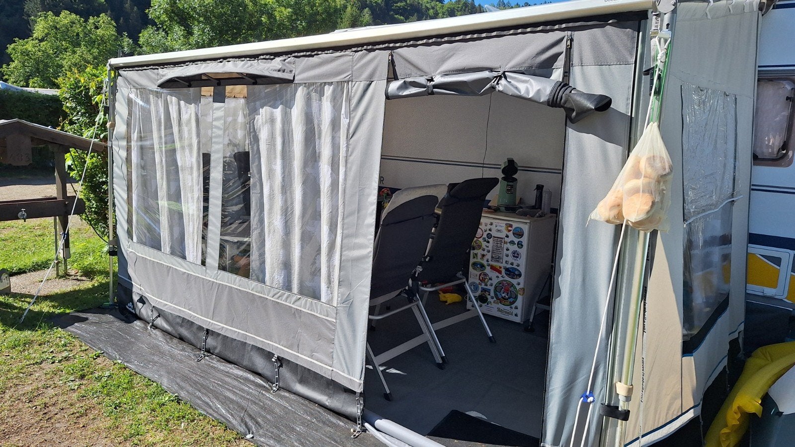 Obelink markies 400 incl emperor voorwand, queen zijwanden, Caravans en Kamperen, Ophalen, Zo goed als nieuw