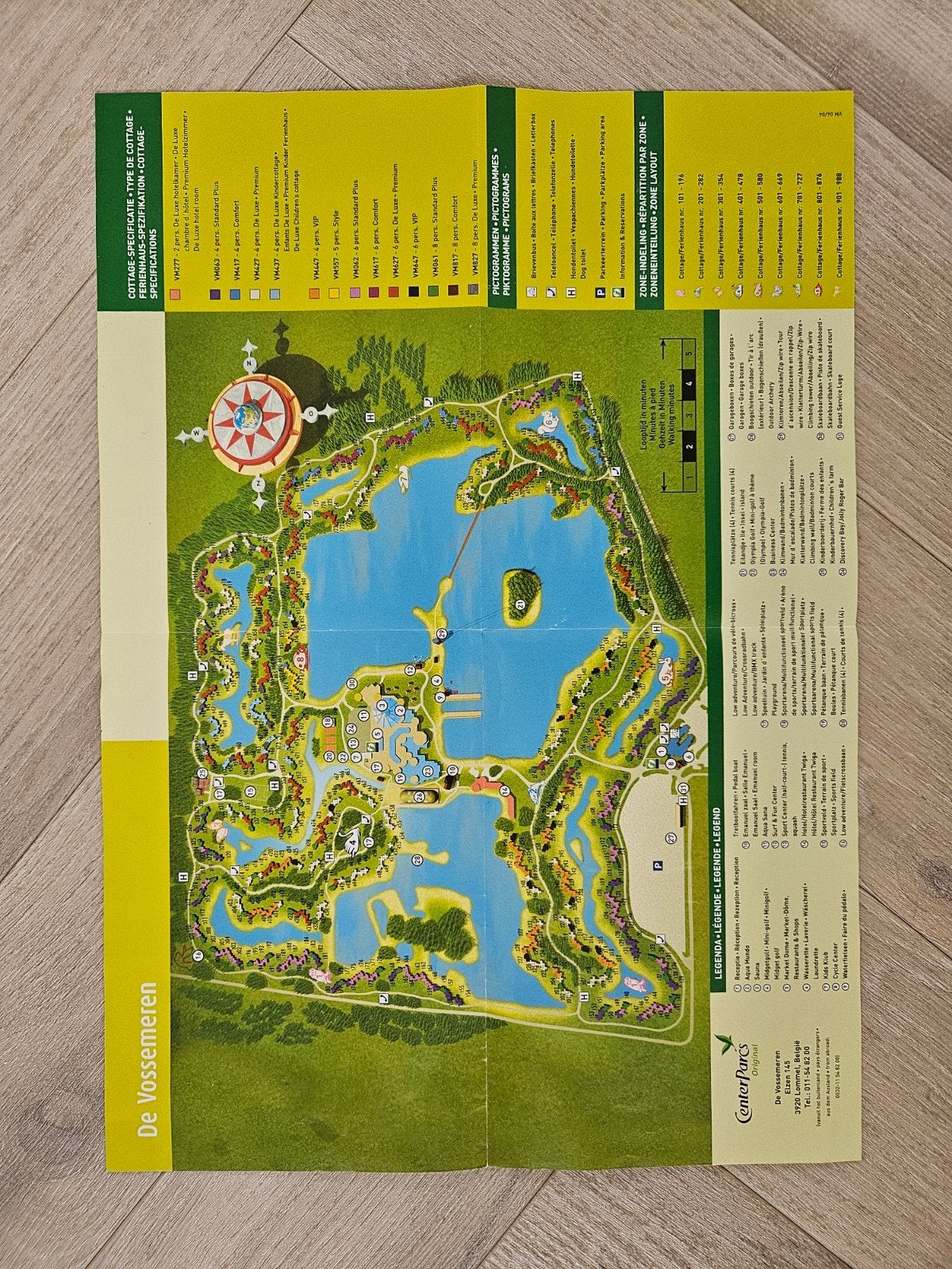 Centerparcs plattegrond De Vossemeren, Ophalen of Verzenden, Zo goed als nieuw