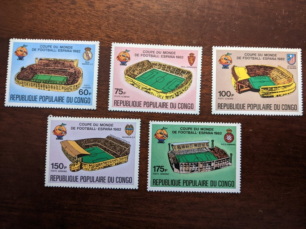 CONGO 1982; serie WK VOETBALLEN, Verzenden, Postfris, Sport