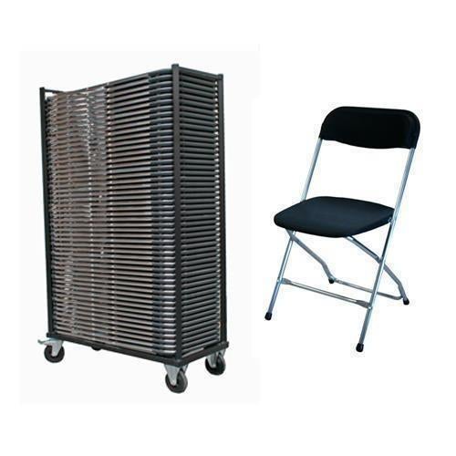 Aanbieding 50 klapstoelen Chroom - Zwart + kar, Ophalen of Verzenden, Nieuw, Versiering, Abraham of Sarah