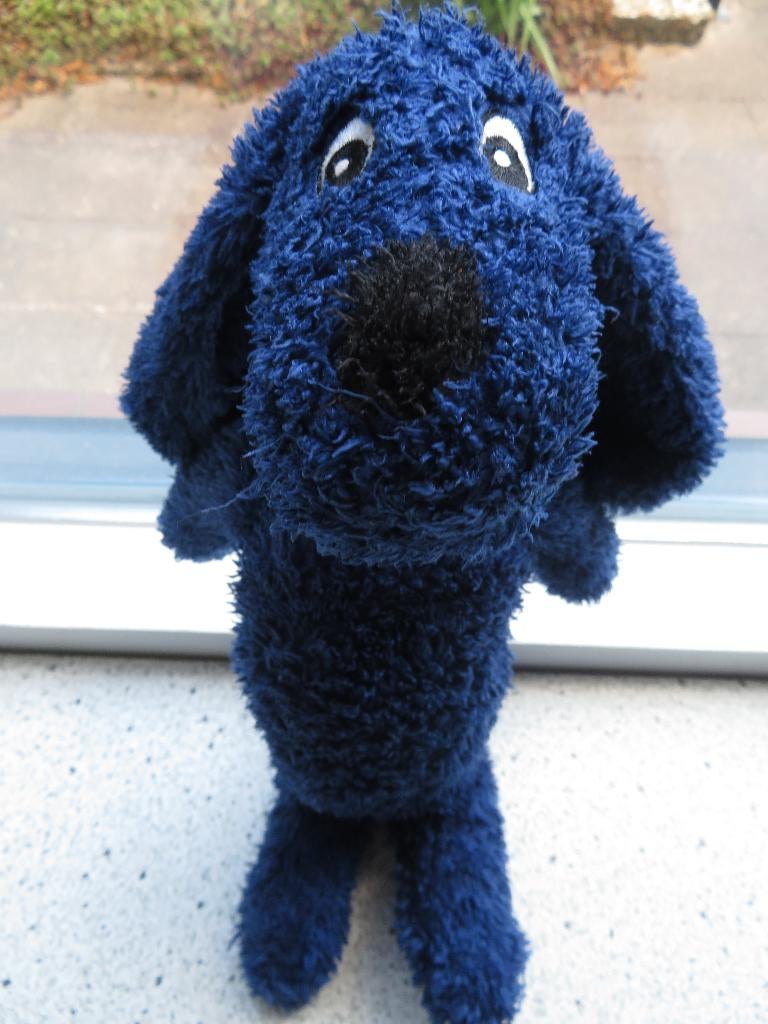Hond van IKEA donkerblauw velours, Gebruikt, IKEA, Blauw, Middelgroot (20 tot 80 cm)