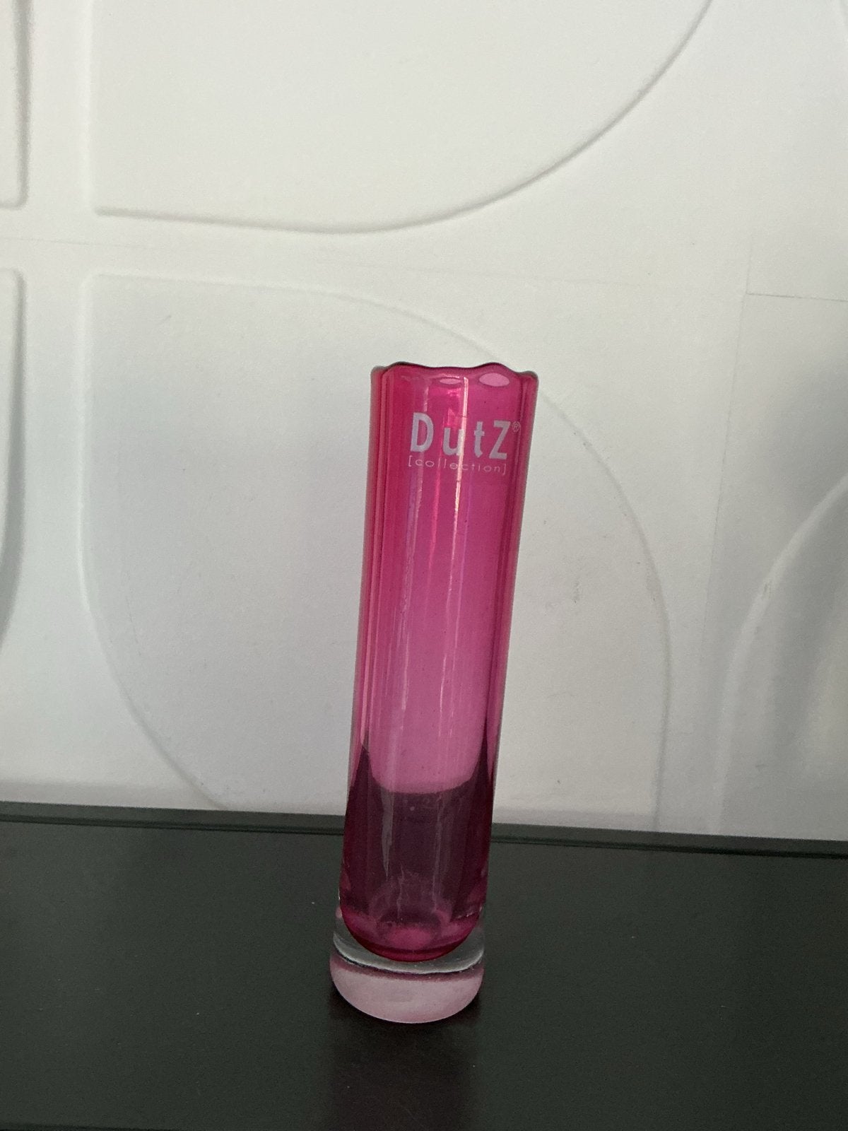 Dutz Collection roze glazen vaasje, Met patroon/structuur, Ophalen of Verzenden, Roze, Glas