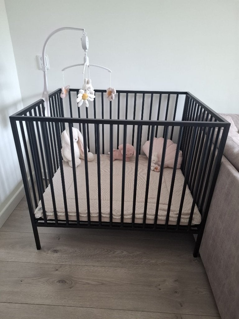 Europe Baby Liam Box Metaal Zwart (80x100 cm), Kinderen en Baby's, Boxen, Zo goed als nieuw, Rechthoekig, In hoogte verstelbaar