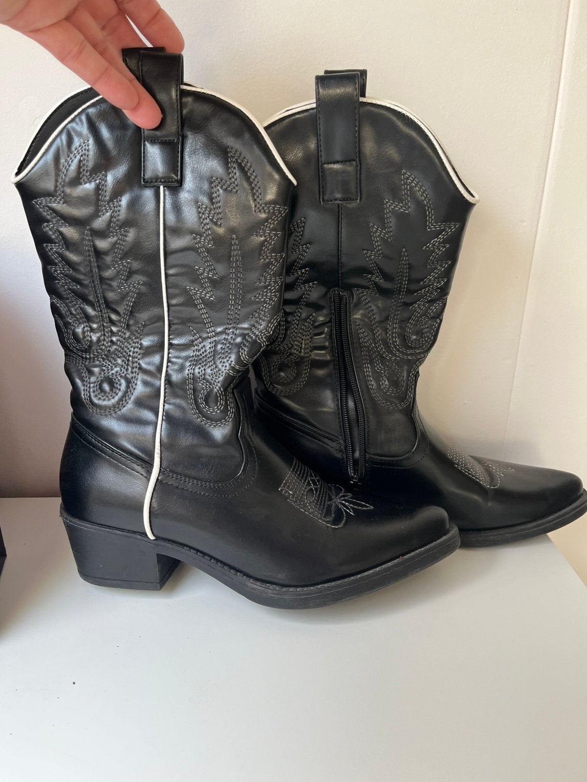 Cowboylaarzen maat 40 NIEUWSTAAT, Ophalen of Verzenden, Zo goed als nieuw, Zwart, Hoge laarzen