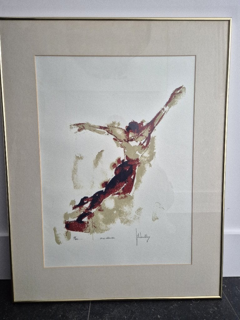 Grote Litho Jits Bakker - "De Danser" - Handgesigneerd, Antiek en Kunst, Kunst | Litho's en Zeefdrukken, Lithografie, Gelimiteerde oplage