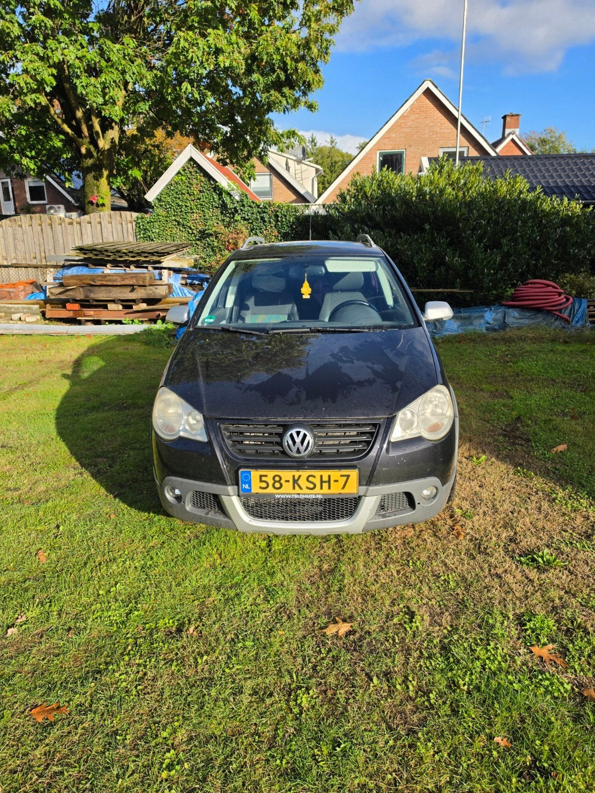 Volkswagen Polo 1.2 FUN 47KW 2006 Zwart, Auto's, Voorwielaandrijving, 1057 kg, 1198 cc, Zwart