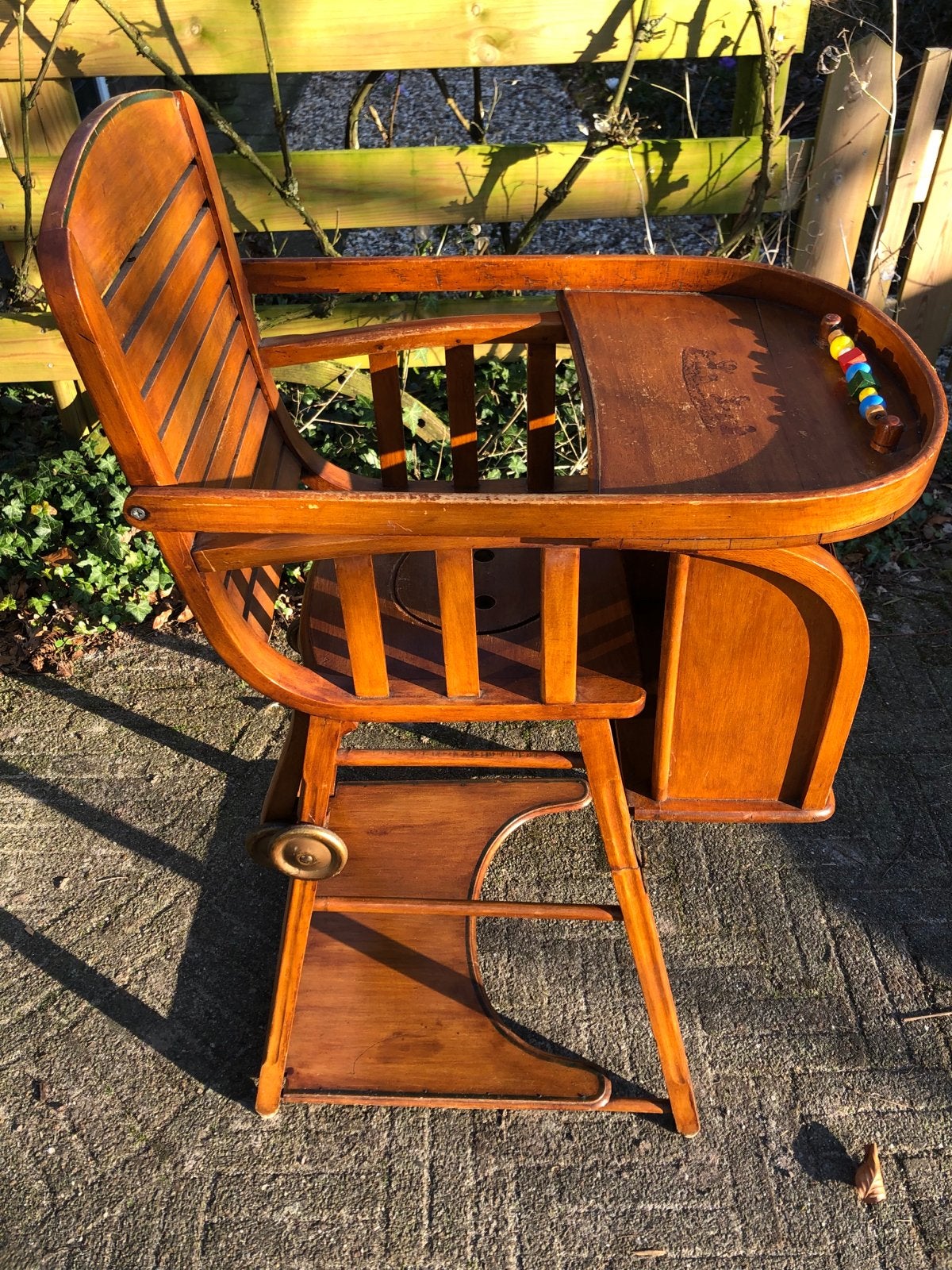 Antieke / vintage houten kinderstoel / tafelstoel, Ophalen, Gebruikt, Overige typen