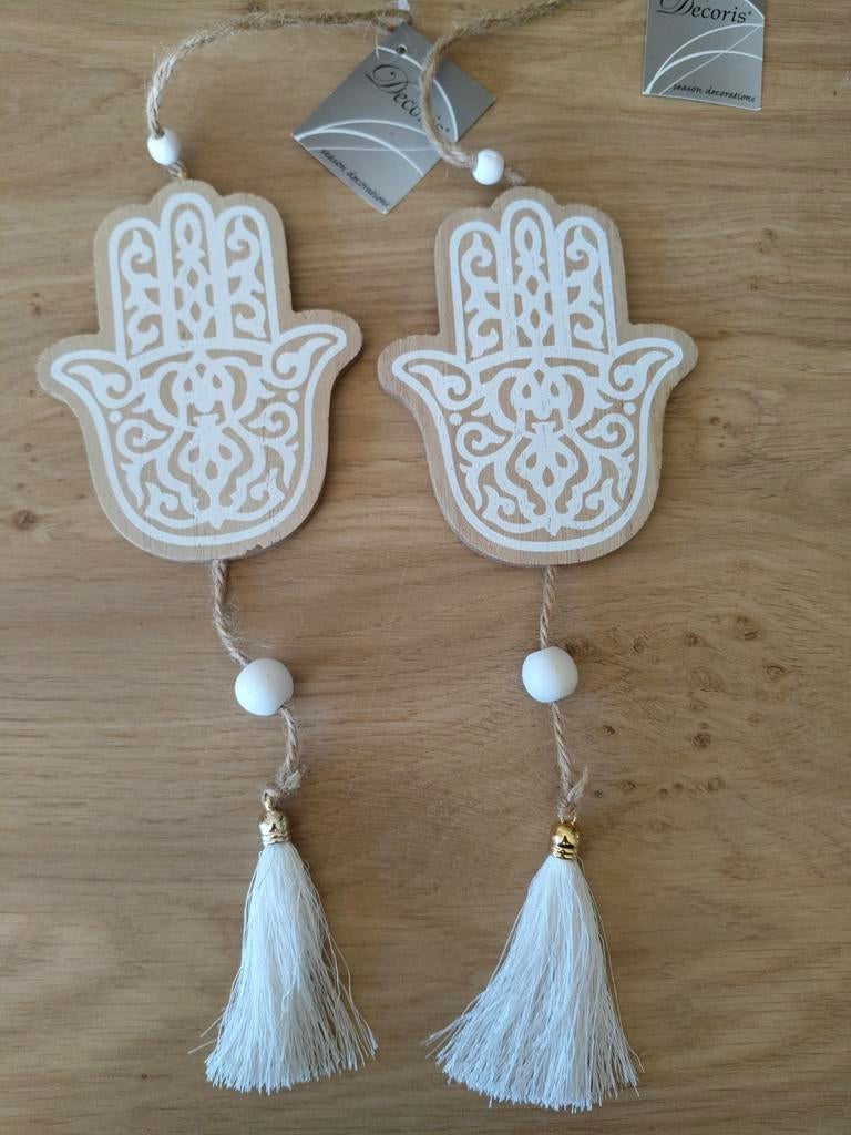 NIEUW*HAMSA HOUTEN GELUKS HANGERS*HAND VAN FATIMA, Huis en Inrichting, Verzenden, Nieuw