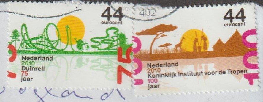 2010 2 jubileumzegels, Postzegels en Munten, Verzenden, Gestempeld