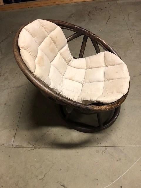vintage rotan draaistoel, Ophalen, Gebruikt, Bruin, Riet of Rotan