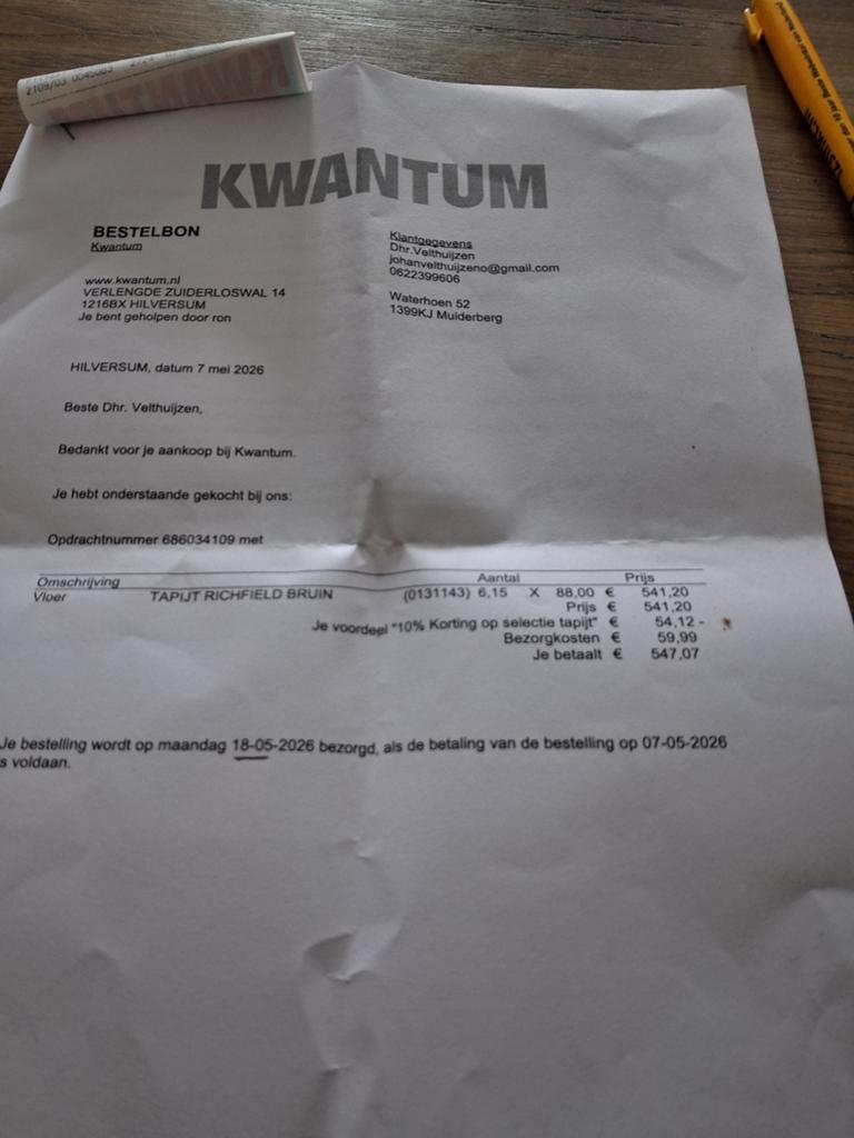 Nieuw Kwantum tapijt Richfield bruin 6.10x4.00m (24m2), Huis en Inrichting, Ophalen of Verzenden