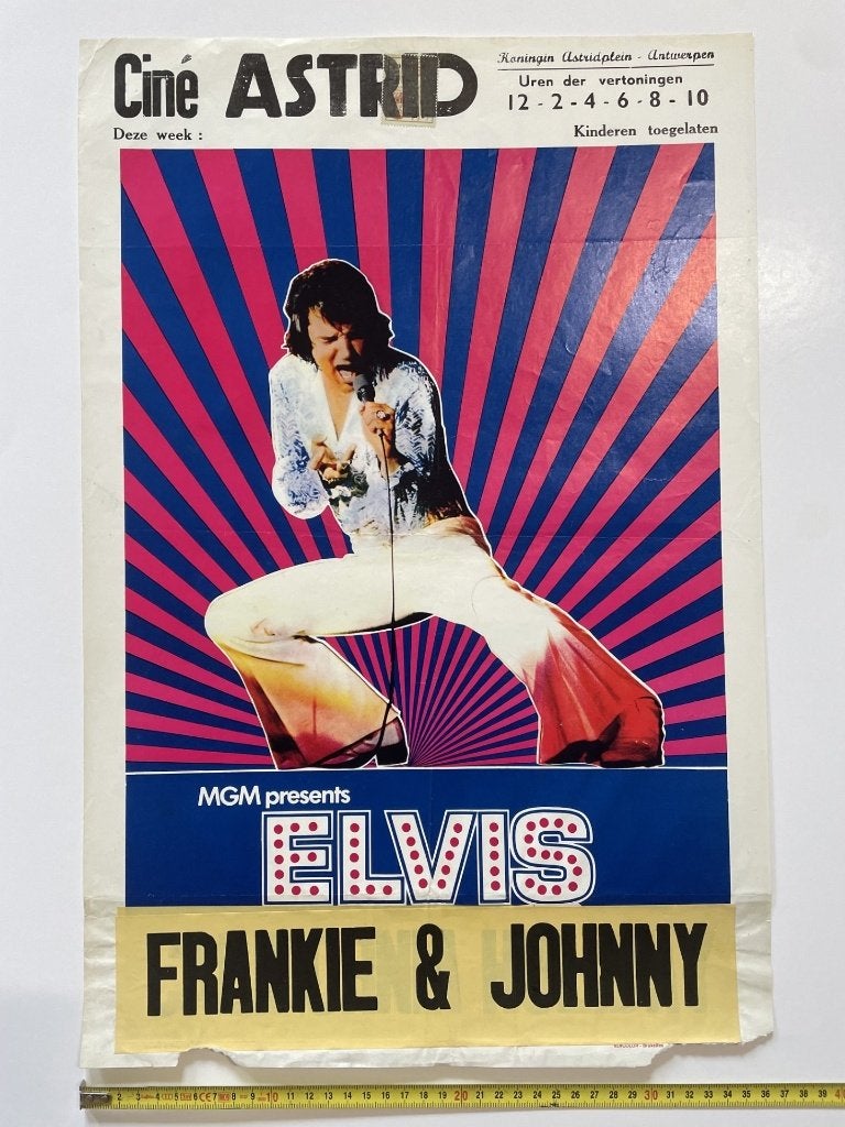 Elvis Presley oude poster, Ophalen of Verzenden, Gebruikt, A1 t/m A3, Film en Tv