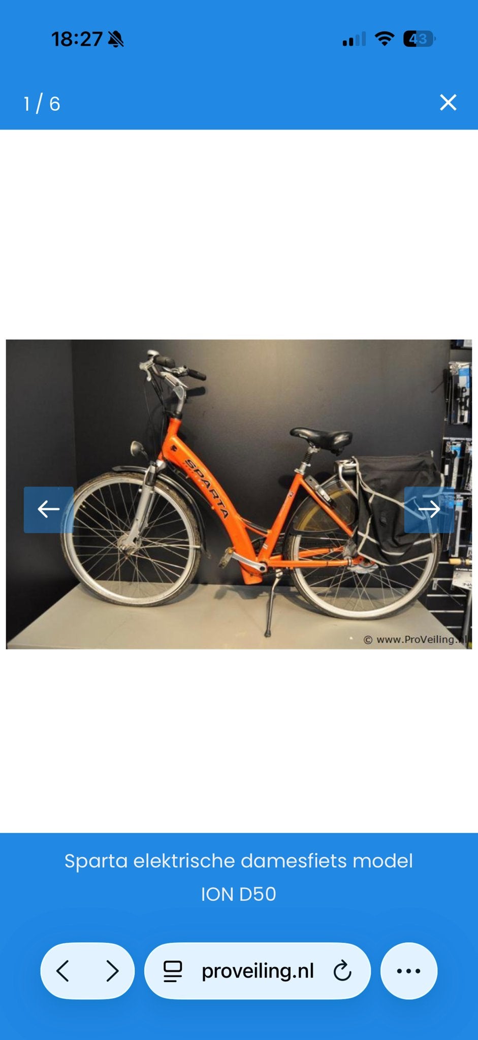 Sparta ION D50 elektrische damesfiets, Fietsen en Brommers, Elektrische fietsen, Gebruikt, Sparta, 51 tot 55 cm, 30 tot 50 km per accu