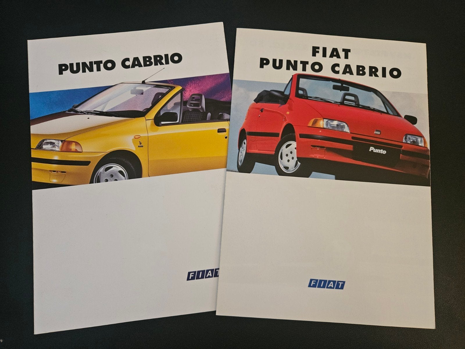 2 Brochures Fiat Punto Cabrio 1994, Ophalen of Verzenden, Zo goed als nieuw, Overige merken