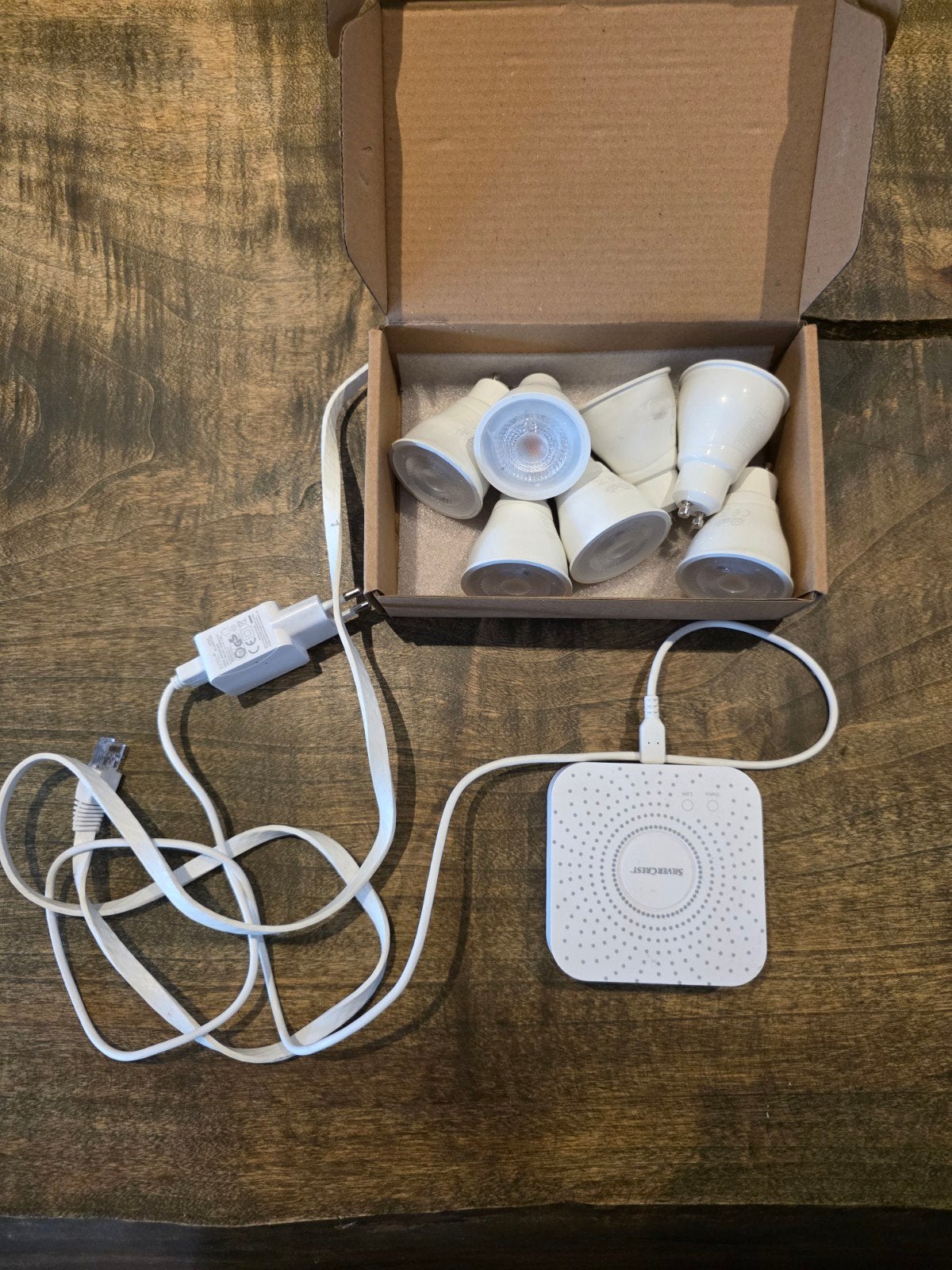 Silvercrest Smart Home Gateway + Spots Wit + Kleur 7x, Kleur aanpasbaar, Gebruikt, Meerkleurig, Overige merken