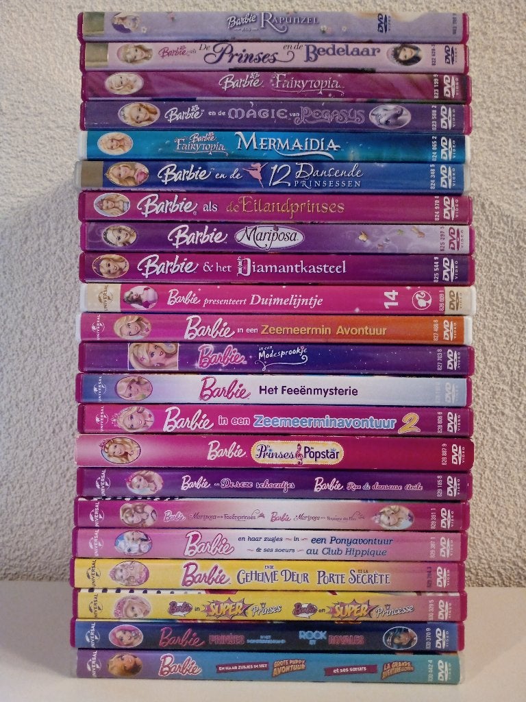BARBIE DVD’S (22 stuks), Europees, Gebruikt, Tekenfilm, Ophalen of Verzenden
