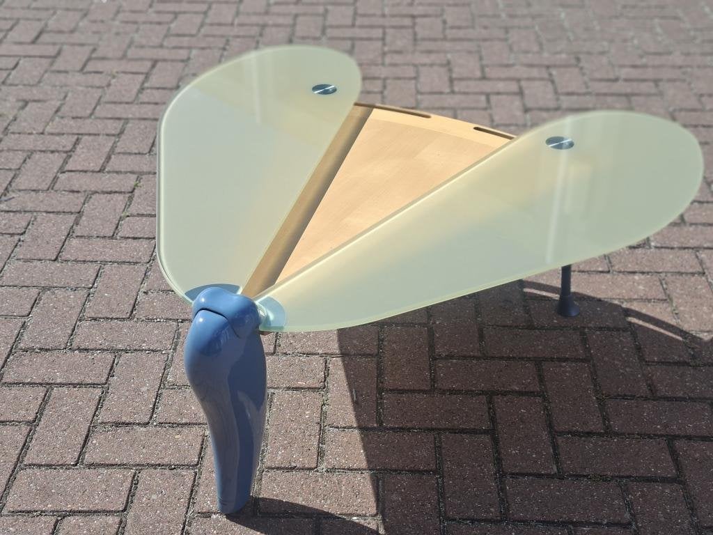 Bijzondere salontafel "Flo" van Leolux uit 2000/2001, Ophalen, Gebruikt, 100 tot 150 cm, Design