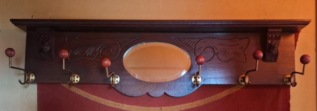 Antieke houten kapstok, Antiek en Kunst, Curiosa en Brocante, Ophalen