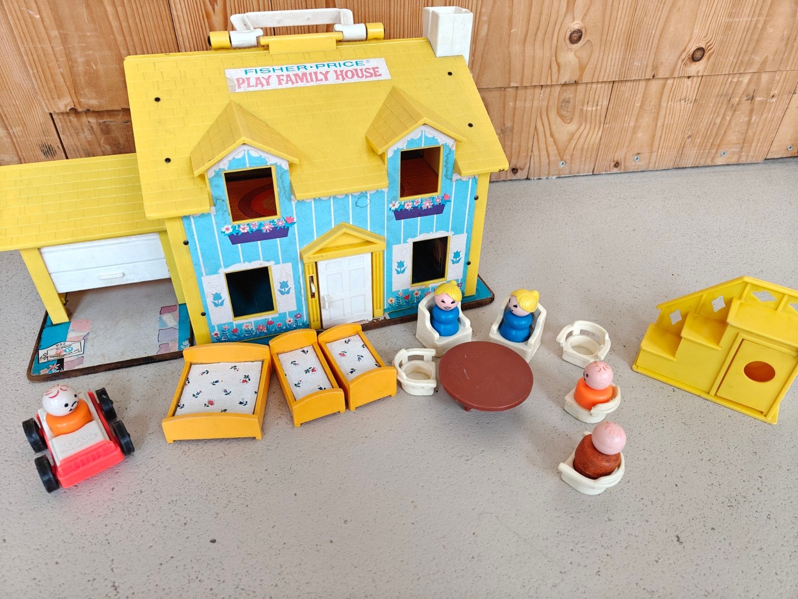 Vintage/ retro Fisher Price speelhuis in te klappen, Ophalen, Gebruikt, Speelset