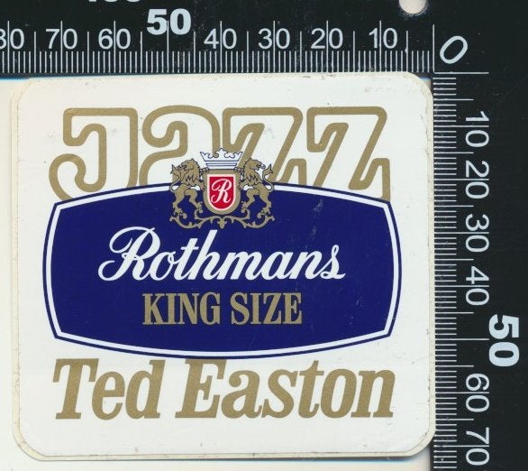 Sticker: Ted Easton - Jazz - Rothmans, Verzamelen, Stickers, Verzenden, Zo goed als nieuw, Bedrijf of Vereniging