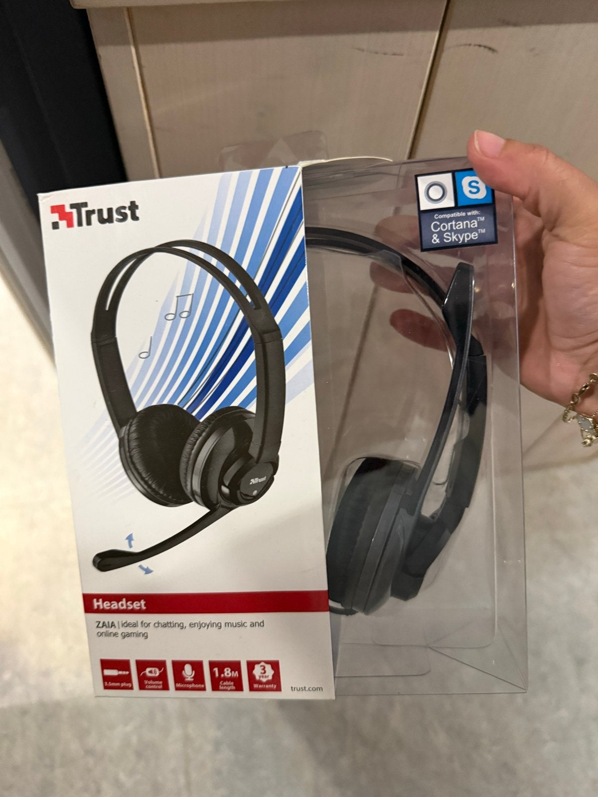 Nieuwe Trust ZAIA Headset met Microfoon (Ongebruikt)