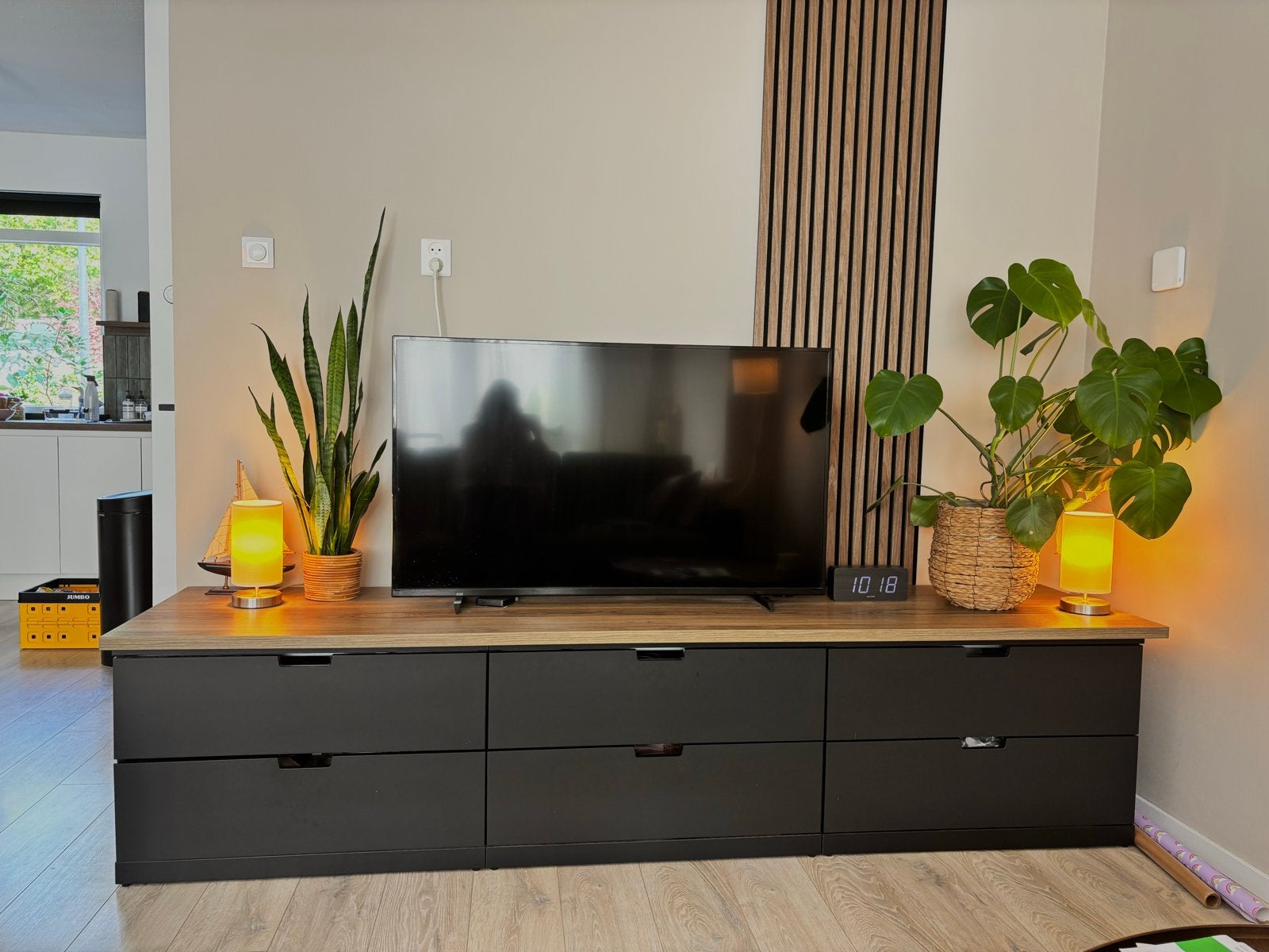 IKEA Nordli TV-meubel met 3 elementen en blad, Ophalen, Gebruikt, 200 cm of meer, Minder dan 100 cm