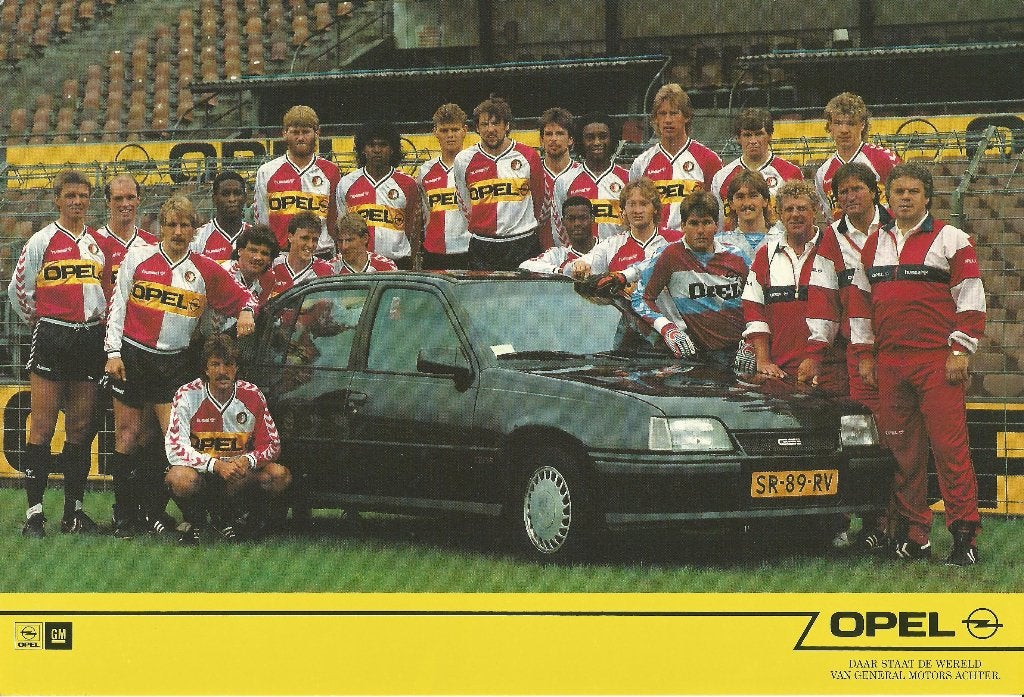 1988-1989 fotokaart Opel Feyenoord selectie, Verzenden, Zo goed als nieuw, Feyenoord, Spelerskaart