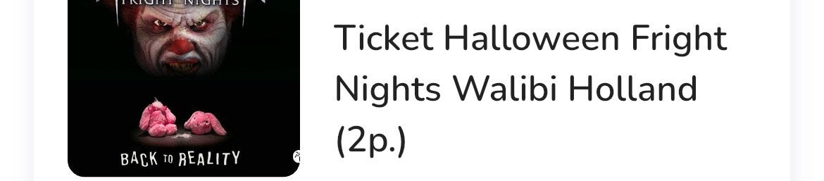 Walibi fright night voor 2 personen