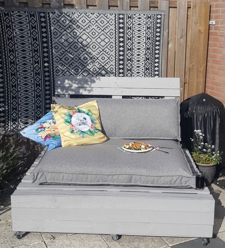 Grijze Pallet kussens., Ophalen, Grijs