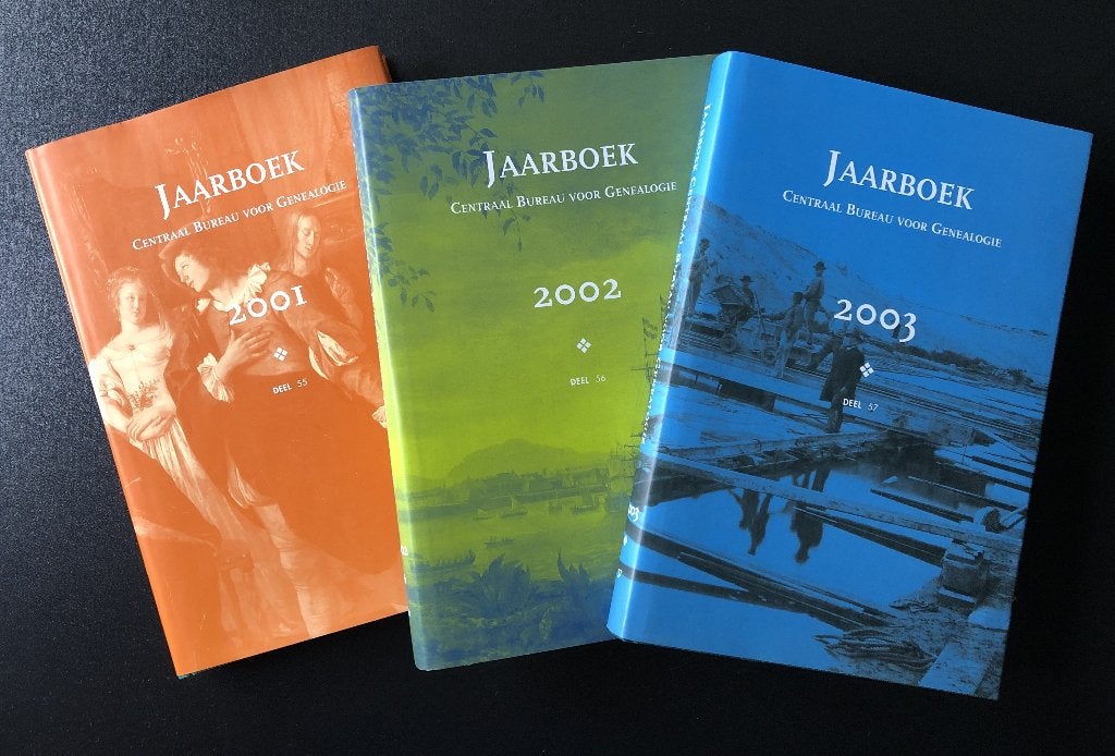 Jaarboeken Centraal Bureau voor Genealogie (2001-2002-2003), Ophalen of Verzenden, Nieuw