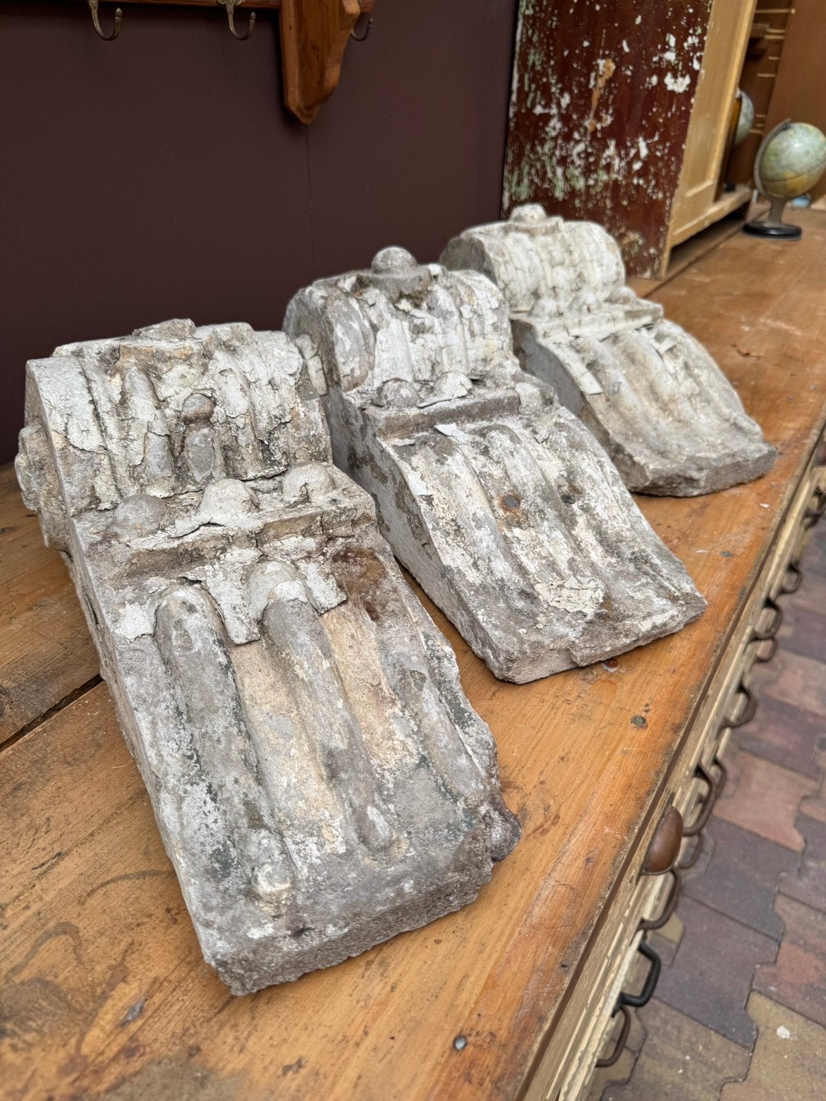 Beton, oude bouw materialen, ornamenten, gevel, decoratie, Ophalen, Gebruikt, Nvt, Nvt