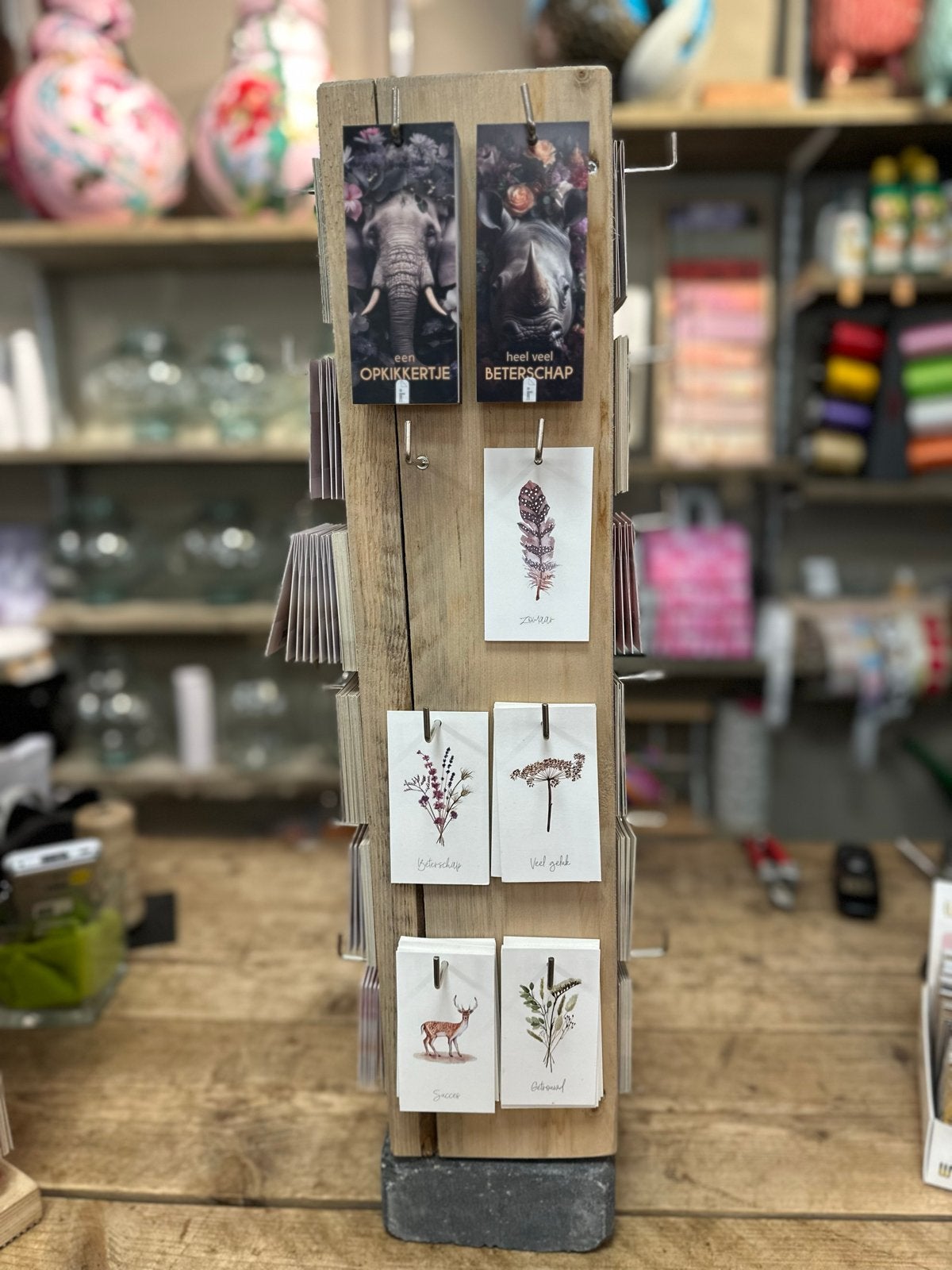 Kaartmolen van Givex - Houten Display voor Wenskaarten, Ophalen