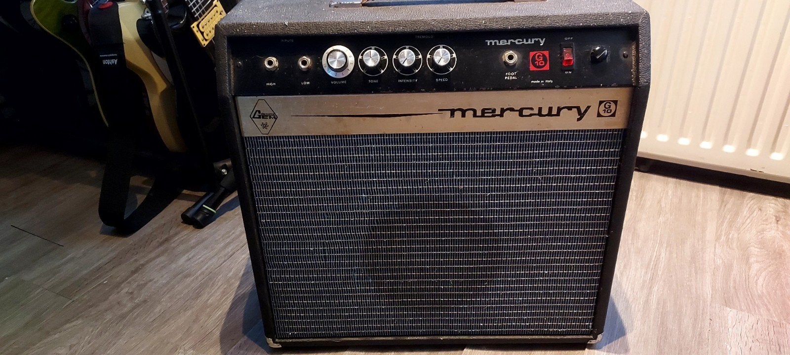 Zeldzame GEM Mercury G10 vintage buizenversterker (1973), Ophalen, Gebruikt, Gitaar, Minder dan 50 watt