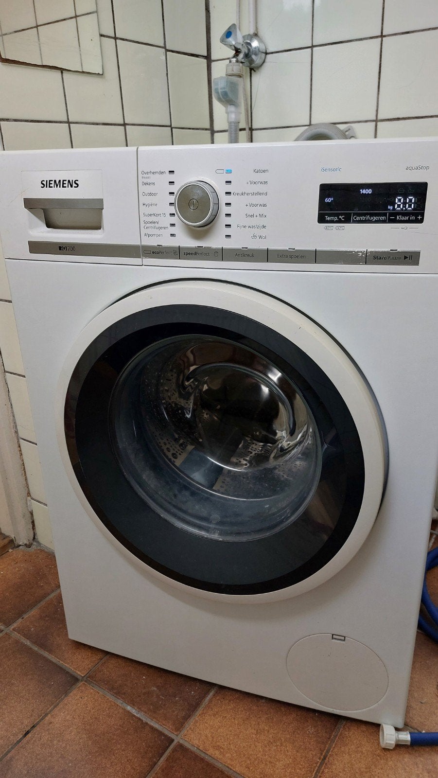Siemens iSensoric iq700 wasmachine - 8 kg, 1400 toeren, Ophalen, 1200 tot 1600 toeren, Energieklasse A of zuiniger, 8 tot 10 kg