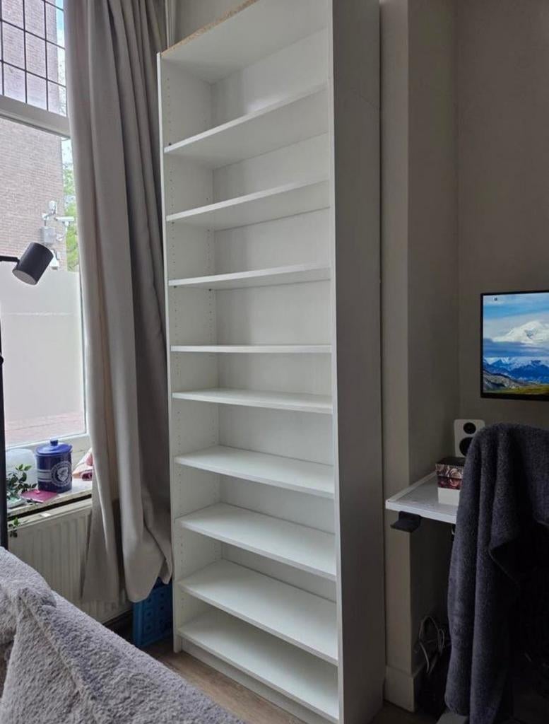 IKEA Billy boekenkast met of zonder opbouw, Met plank(en), Gebruikt, 200 cm of meer, Minder dan 25 cm