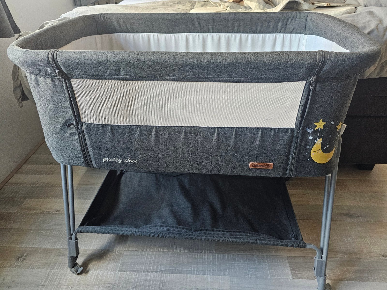 Grijze co-sleeper Chipolino, Ophalen, Zo goed als nieuw, Wieg