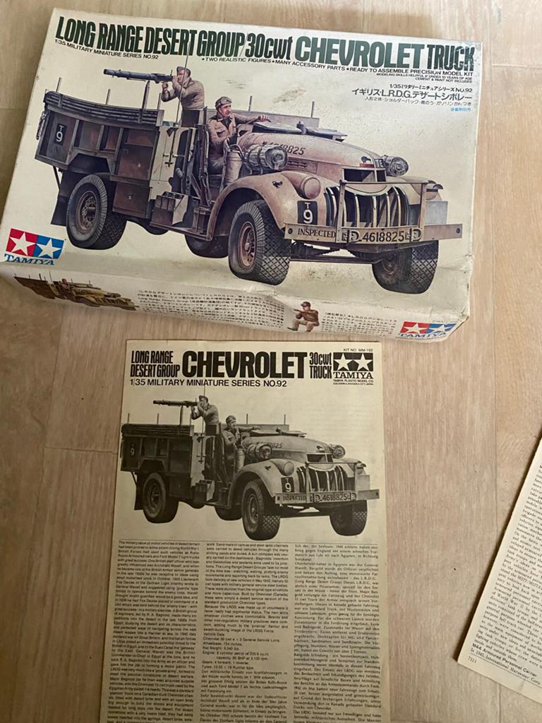 Tamiya Long Range Desert Group Chevrolet Truck 1:35, 1:32 tot 1:50, Nieuw, Ophalen of Verzenden, Truck