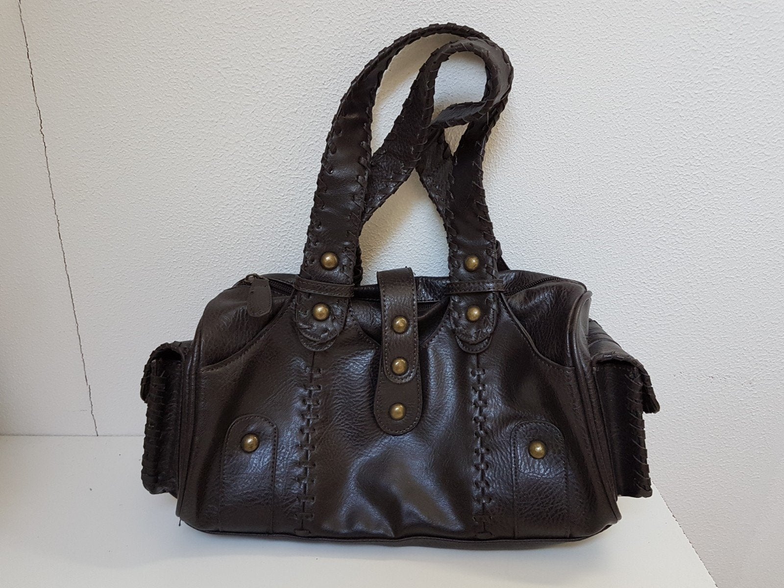 Leren tas bruin - weinig gebruikt, Sieraden, Tassen en Uiterlijk, Tassen | Damestassen, Ophalen, Zo goed als nieuw, Bruin, Handtas