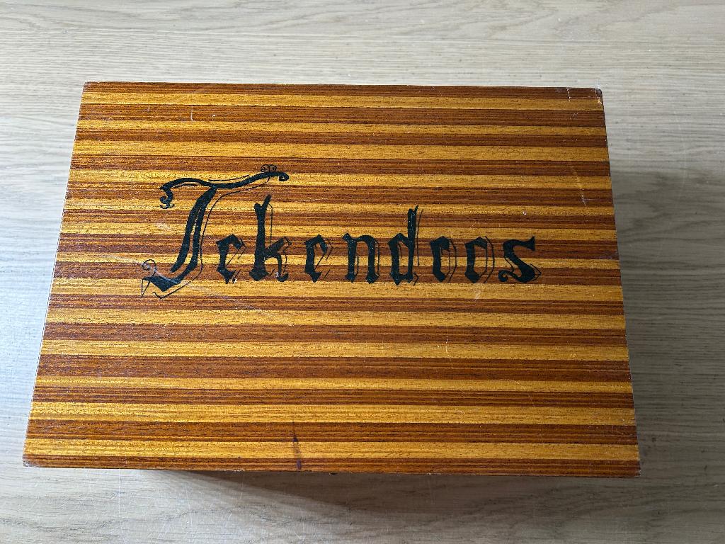 Grote Houten Tekendoos Vintage, Ophalen of Verzenden, Gebruikt, Overige typen