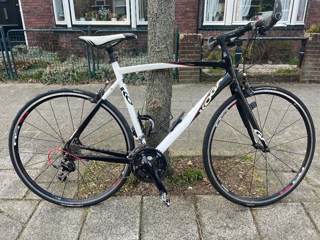 witte racefiets Koga Miyata met recht stuur 57 cm, Ophalen, 28 inch, Gebruikt, Staal