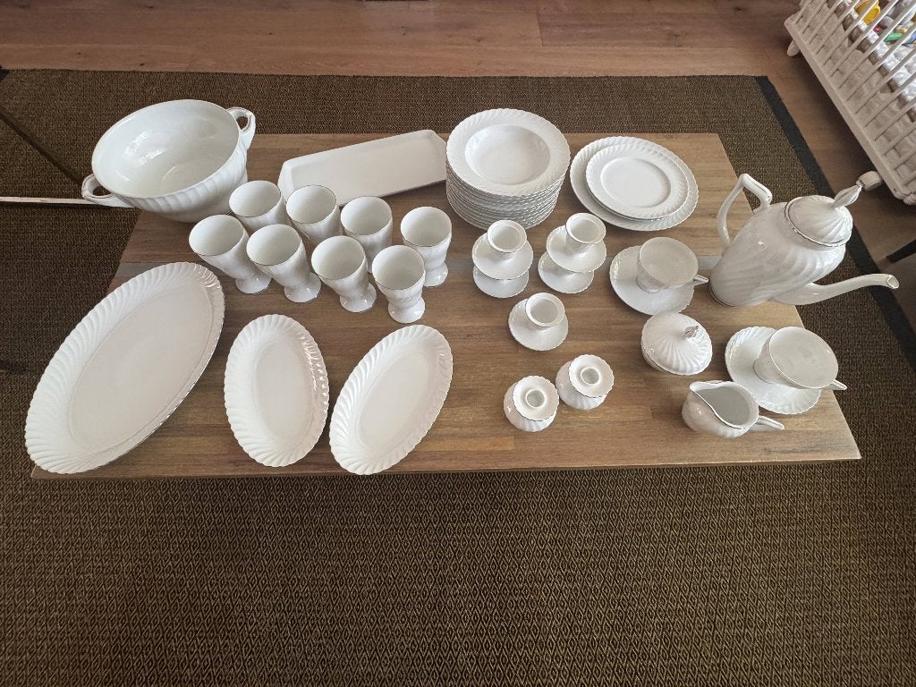 Servies Royal Tettau Annette (zilverrand) - onderdelen, Overige merken, Klassiek, Overige typen, Ophalen of Verzenden