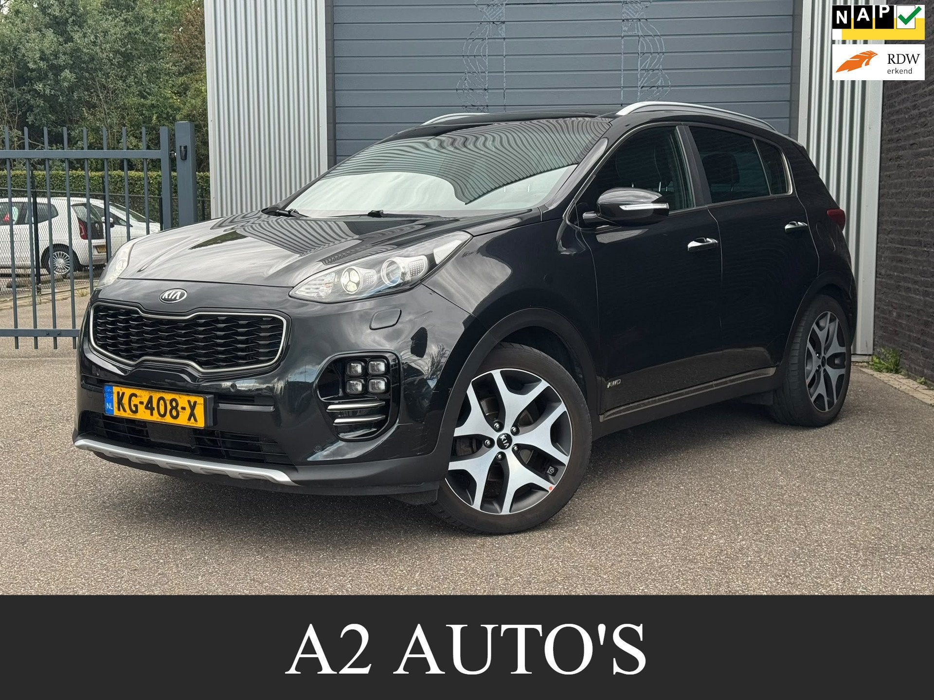 Kia Sportage 1.6 T-GDI 4WD GT-Line PlusLine Nap|Ecc|Camera, Auto's, Gebruikt, 4 cilinders, Zwart, Bedrijf