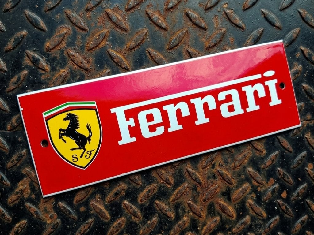 Emaille Schild FERRARI Garage Dealer Reclamebord Vintage Oud, Verzamelen, Merken en Reclamevoorwerpen, Verzenden, Gebruikt, Reclamebord