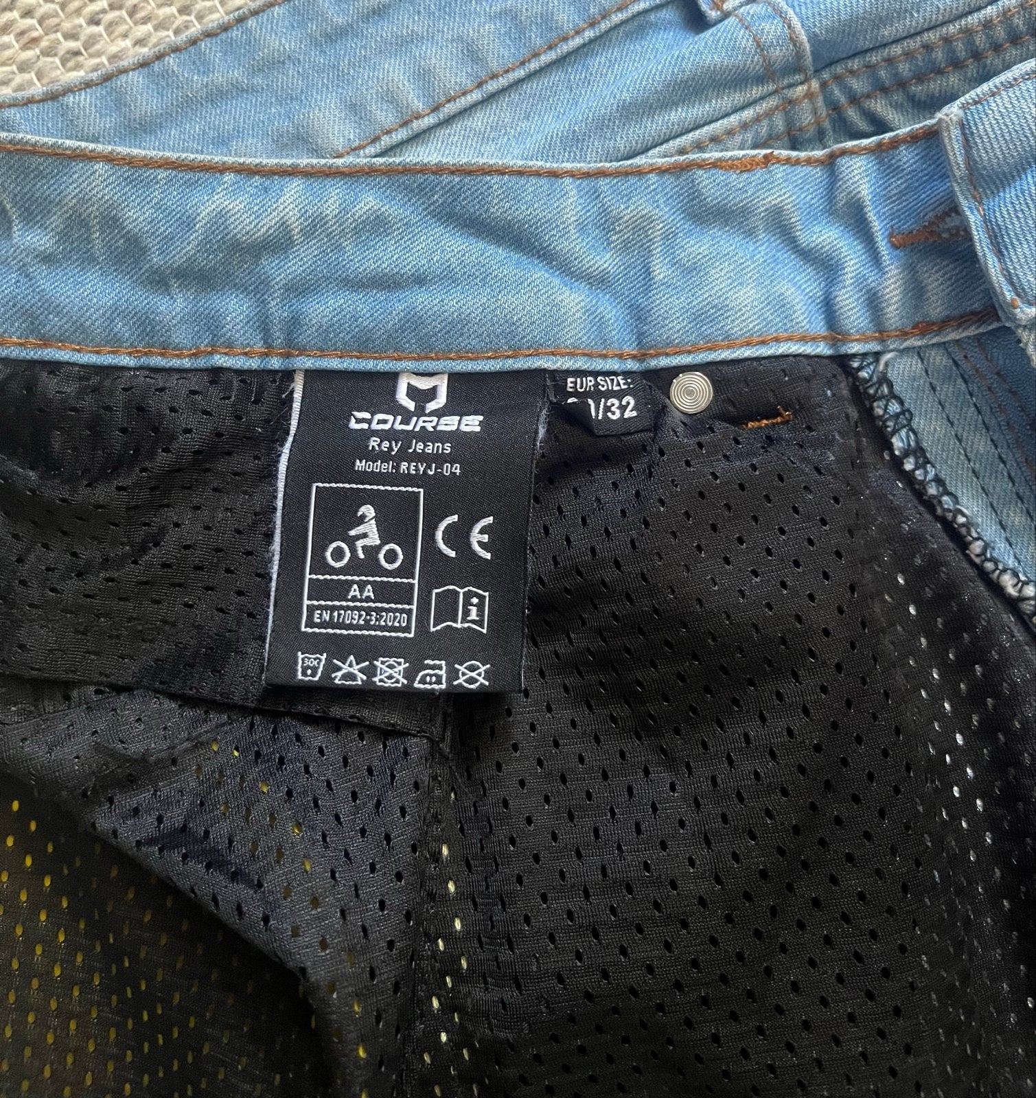 Dames Course Rey Jeans motorbroek - Zo goed als nieuw, Motoren, Ophalen, Tweedehands, Dames, Broek | textiel