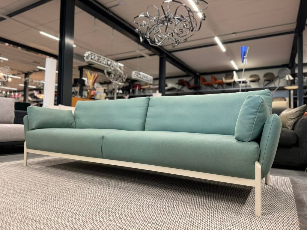 Nieuw Leolux Enna Bank 2x115 wolstof Groen Design 255, Leolux, 75 tot 100 cm, Ophalen of Verzenden, Rechte bank