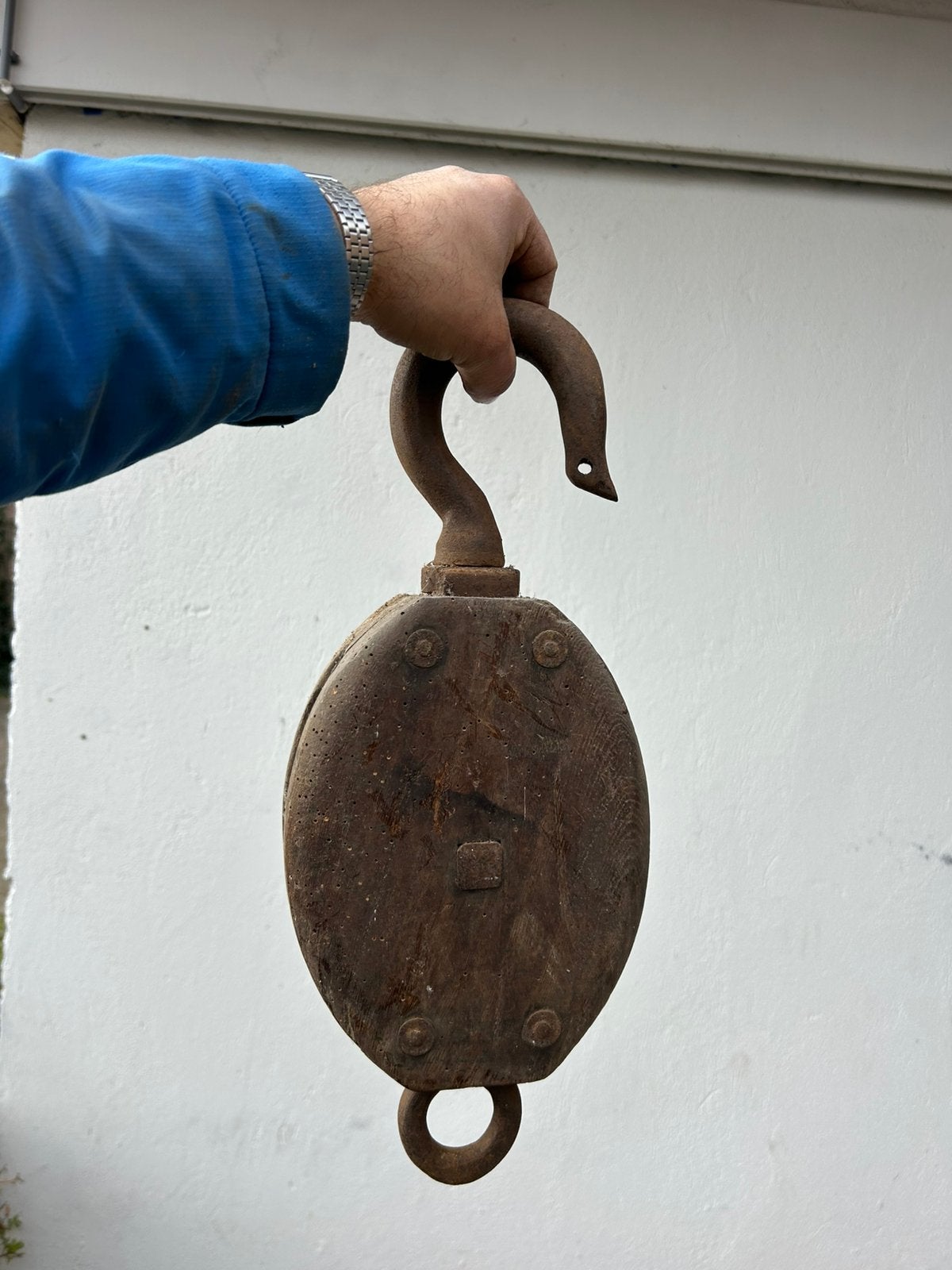 Houten katrol, Ophalen of Verzenden