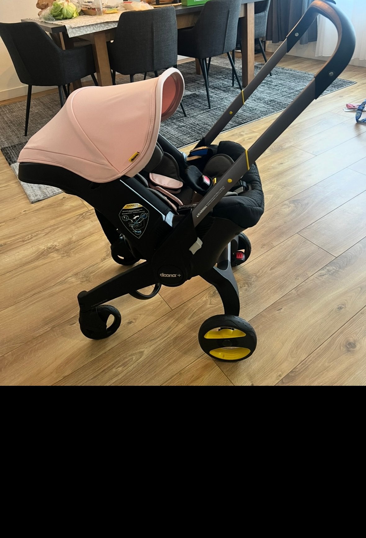 Doona autostoel/wagen met regenhoes, Ophalen, Zo goed als nieuw, Overige merken, Verstelbare duwstang