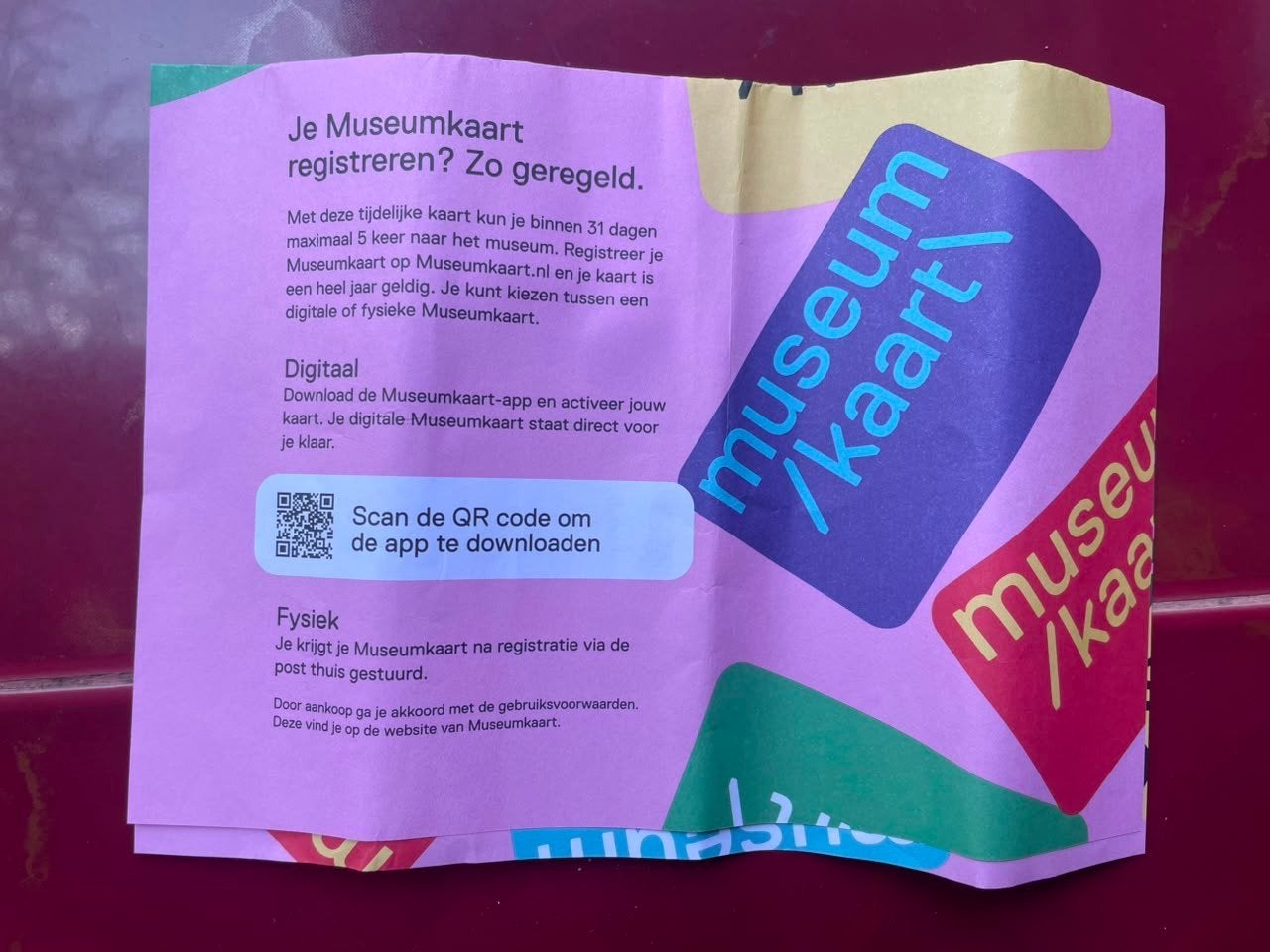 Museumkaart, Tickets en Kaartjes, Musea, Eén persoon, Ticket of Toegangskaart