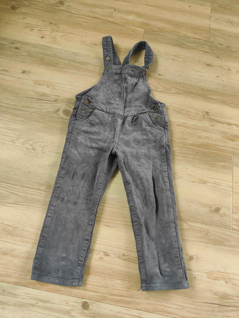 Grijze h&m rib tuinbroek maat 98, Ophalen of Verzenden, Gebruikt, Jongetje of Meisje