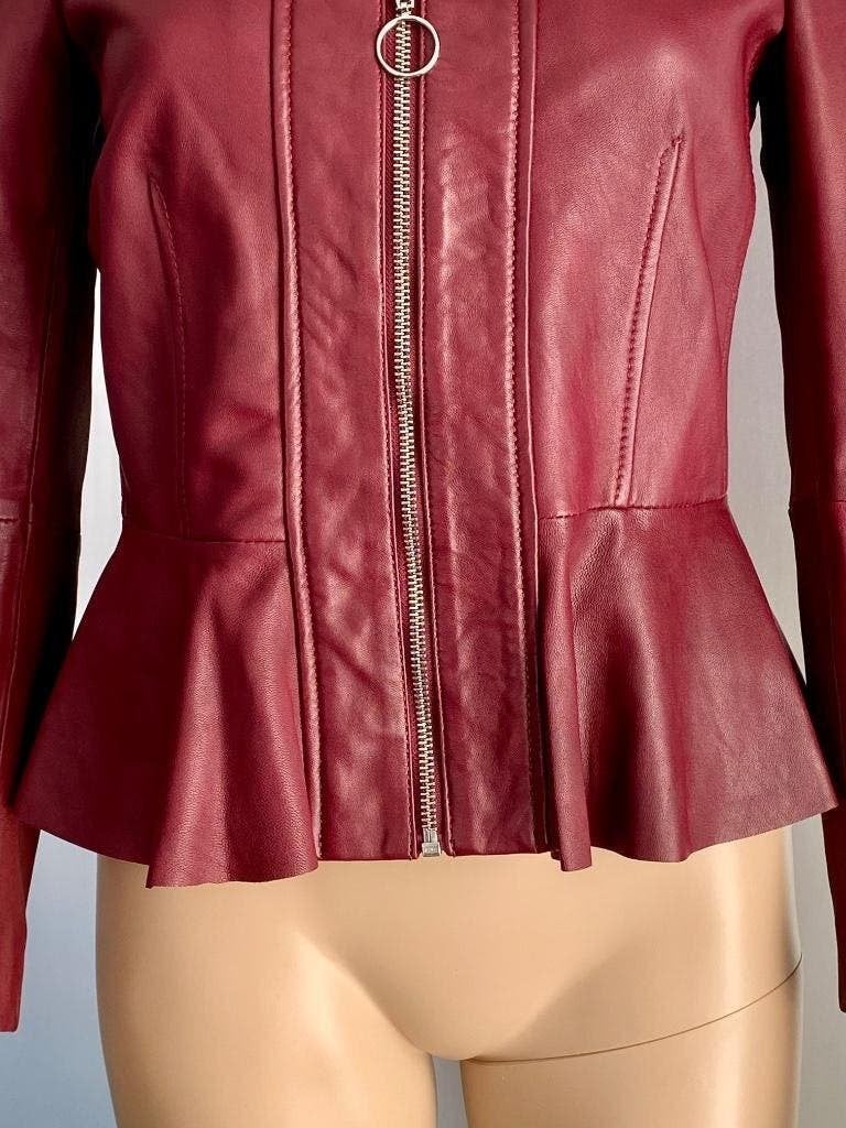 H802 Echt-schapen-leren jasje maat XS/S=34/36 blazer colbert, Mango, Ophalen of Verzenden, Zo goed als nieuw, Jasje
